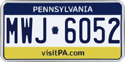PA license plate MWJ6052