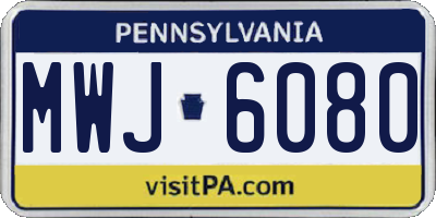 PA license plate MWJ6080