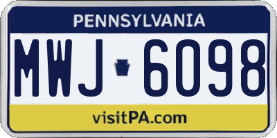 PA license plate MWJ6098