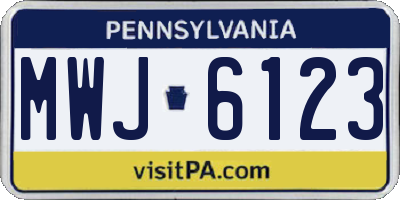 PA license plate MWJ6123