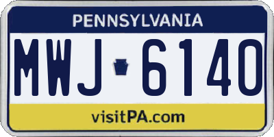 PA license plate MWJ6140