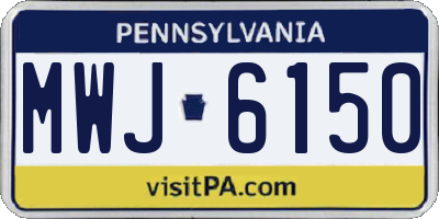 PA license plate MWJ6150