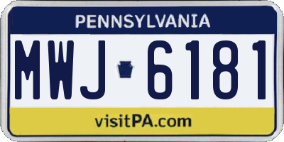 PA license plate MWJ6181