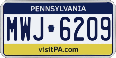 PA license plate MWJ6209