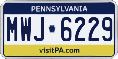 PA license plate MWJ6229