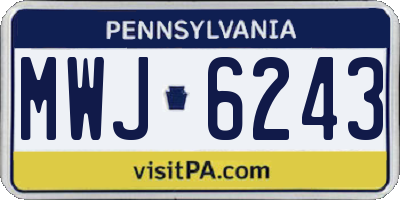 PA license plate MWJ6243