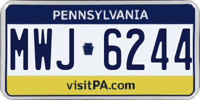 PA license plate MWJ6244