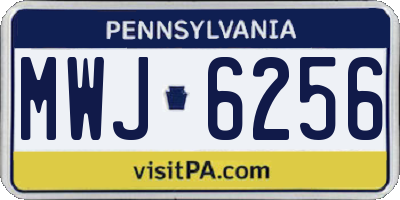 PA license plate MWJ6256