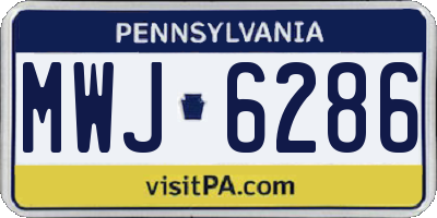 PA license plate MWJ6286