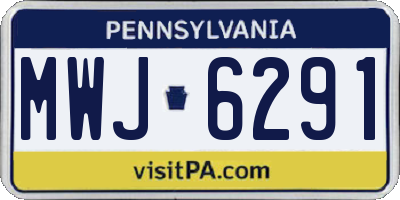 PA license plate MWJ6291