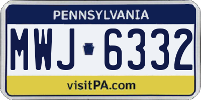PA license plate MWJ6332