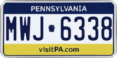 PA license plate MWJ6338