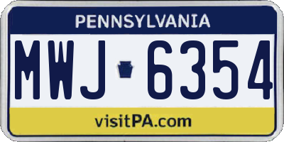 PA license plate MWJ6354