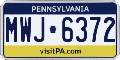 PA license plate MWJ6372