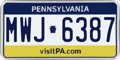 PA license plate MWJ6387