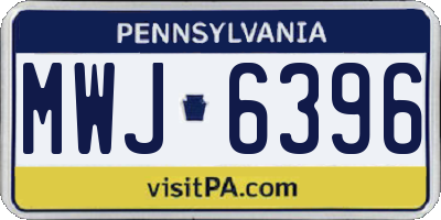PA license plate MWJ6396