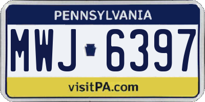 PA license plate MWJ6397
