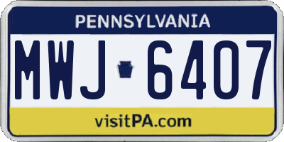 PA license plate MWJ6407