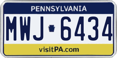 PA license plate MWJ6434
