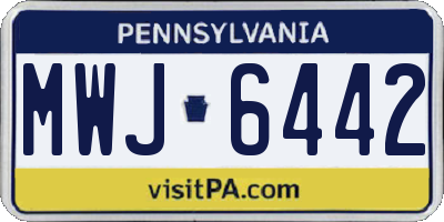 PA license plate MWJ6442