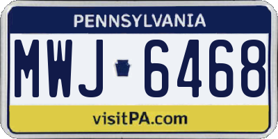 PA license plate MWJ6468