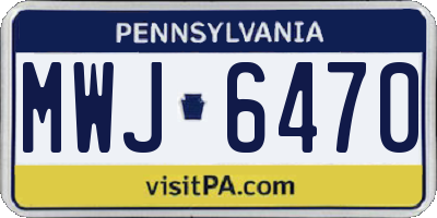 PA license plate MWJ6470