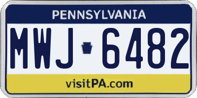 PA license plate MWJ6482