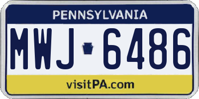 PA license plate MWJ6486