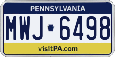 PA license plate MWJ6498