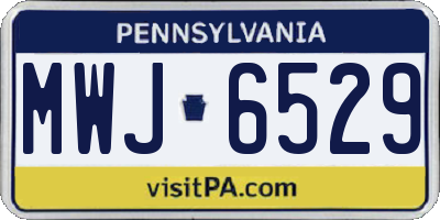 PA license plate MWJ6529