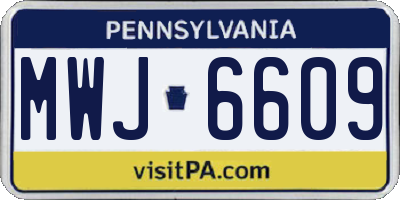 PA license plate MWJ6609