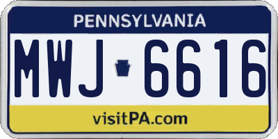 PA license plate MWJ6616