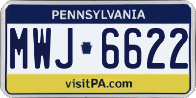 PA license plate MWJ6622