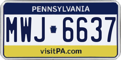 PA license plate MWJ6637