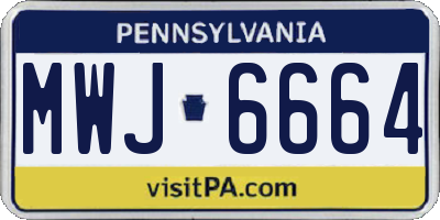 PA license plate MWJ6664