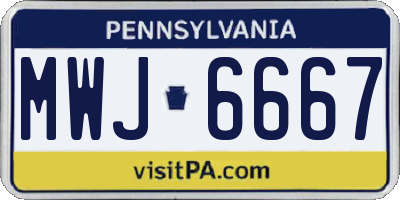 PA license plate MWJ6667