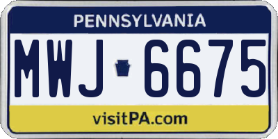 PA license plate MWJ6675