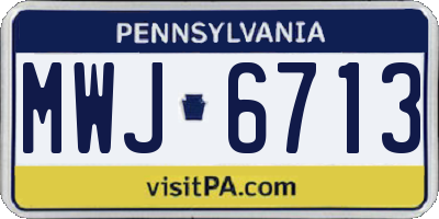PA license plate MWJ6713