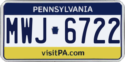 PA license plate MWJ6722