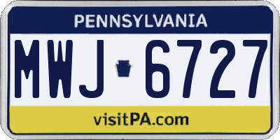 PA license plate MWJ6727