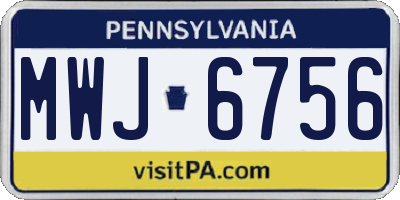 PA license plate MWJ6756