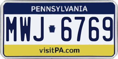 PA license plate MWJ6769