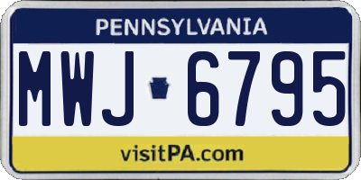 PA license plate MWJ6795