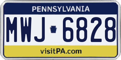 PA license plate MWJ6828