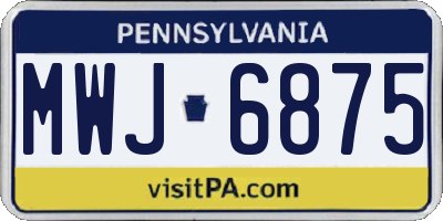PA license plate MWJ6875