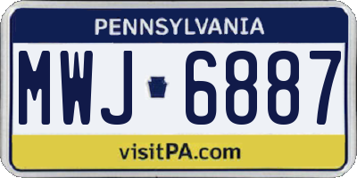 PA license plate MWJ6887