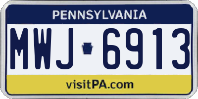 PA license plate MWJ6913