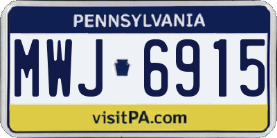 PA license plate MWJ6915