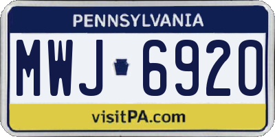 PA license plate MWJ6920