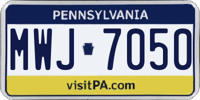 PA license plate MWJ7050